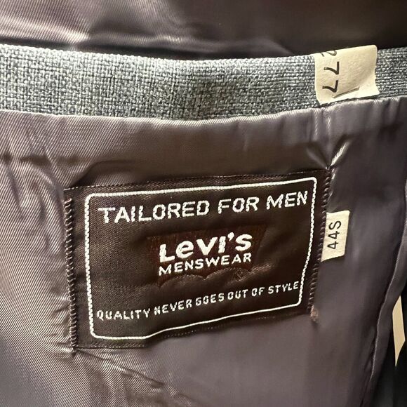 Levi’s VTG 70s Action Suit Blazer Suit Jacket Sta-Prest Heathered Gray Mens 44S - Picture 6 of 8